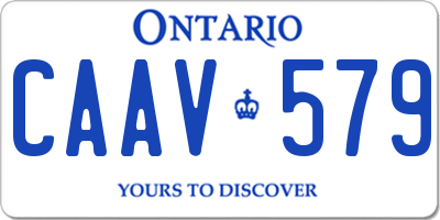 ON license plate CAAV579