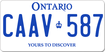 ON license plate CAAV587