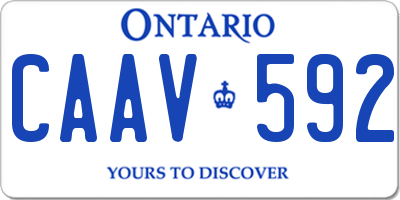 ON license plate CAAV592