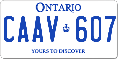 ON license plate CAAV607