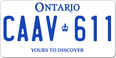 ON license plate CAAV611