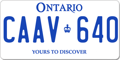 ON license plate CAAV640