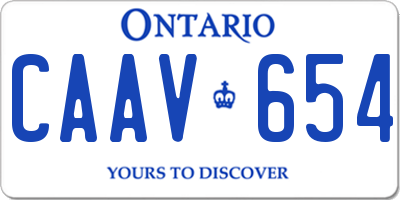 ON license plate CAAV654