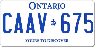 ON license plate CAAV675