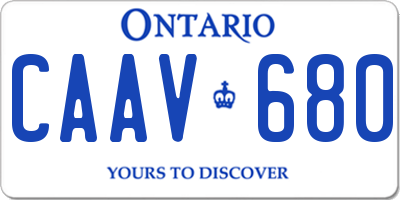 ON license plate CAAV680