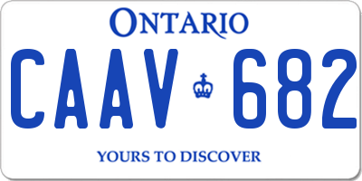 ON license plate CAAV682