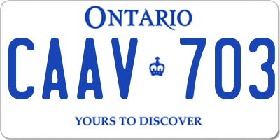 ON license plate CAAV703