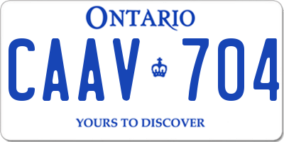 ON license plate CAAV704