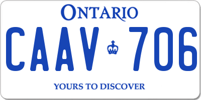 ON license plate CAAV706