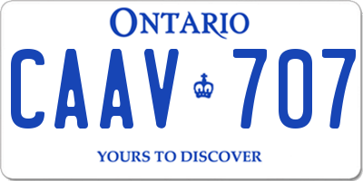 ON license plate CAAV707