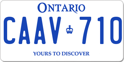 ON license plate CAAV710