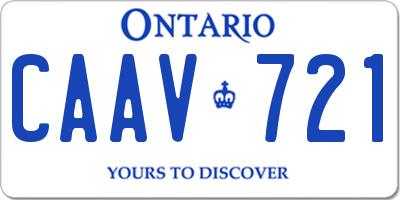 ON license plate CAAV721