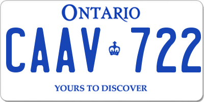 ON license plate CAAV722