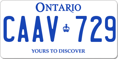 ON license plate CAAV729