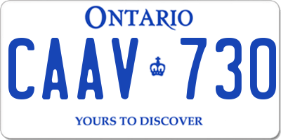 ON license plate CAAV730