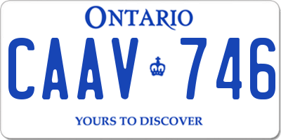 ON license plate CAAV746