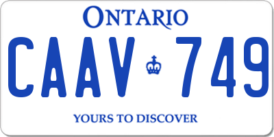 ON license plate CAAV749