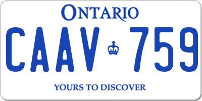 ON license plate CAAV759