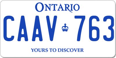 ON license plate CAAV763