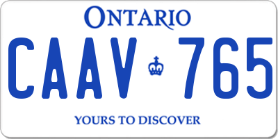 ON license plate CAAV765