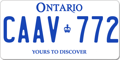 ON license plate CAAV772