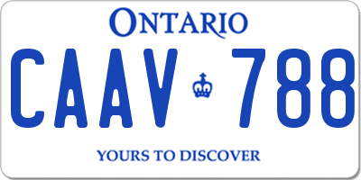 ON license plate CAAV788