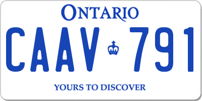 ON license plate CAAV791