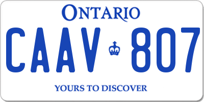 ON license plate CAAV807