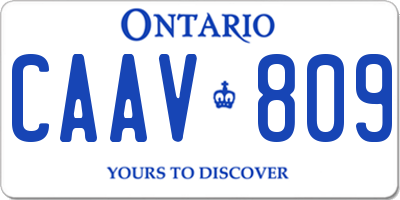 ON license plate CAAV809