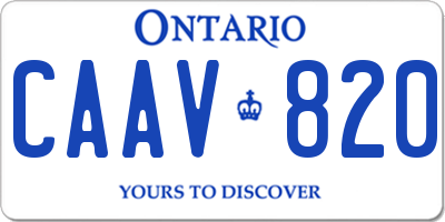 ON license plate CAAV820