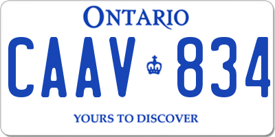 ON license plate CAAV834