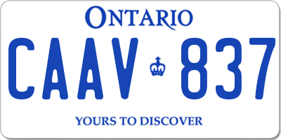 ON license plate CAAV837