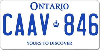 ON license plate CAAV846