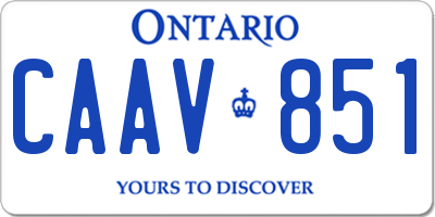 ON license plate CAAV851