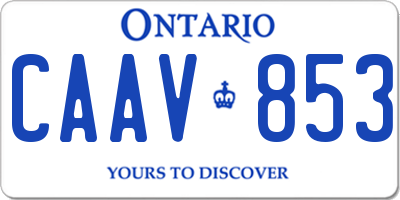 ON license plate CAAV853