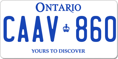 ON license plate CAAV860