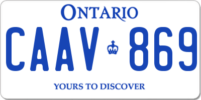 ON license plate CAAV869