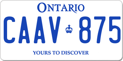 ON license plate CAAV875