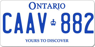 ON license plate CAAV882