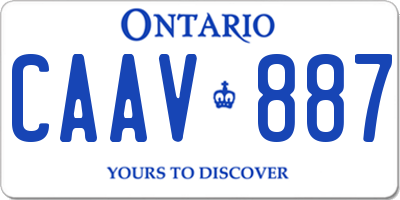 ON license plate CAAV887