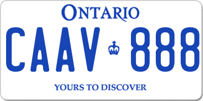 ON license plate CAAV888