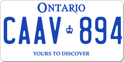 ON license plate CAAV894