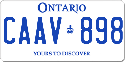 ON license plate CAAV898