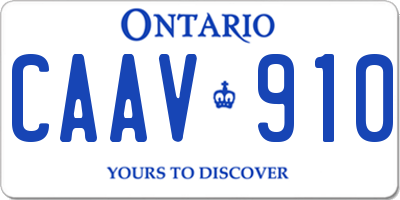 ON license plate CAAV910