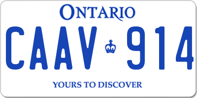 ON license plate CAAV914