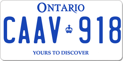 ON license plate CAAV918