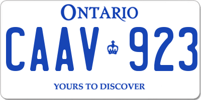 ON license plate CAAV923