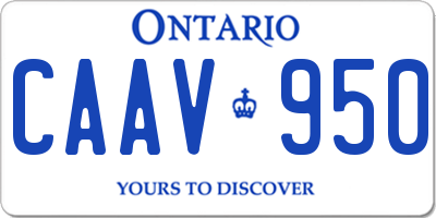 ON license plate CAAV950