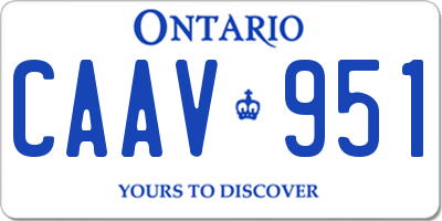 ON license plate CAAV951