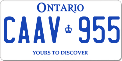 ON license plate CAAV955